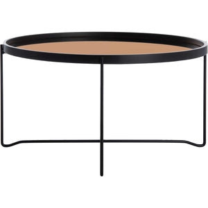 Rubicon Round Tray Top Coffee Table Rose Gold/Black