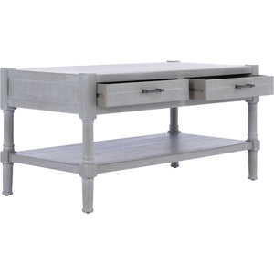 Fidelma 2 Drawer Coffee Table White Washed Gray