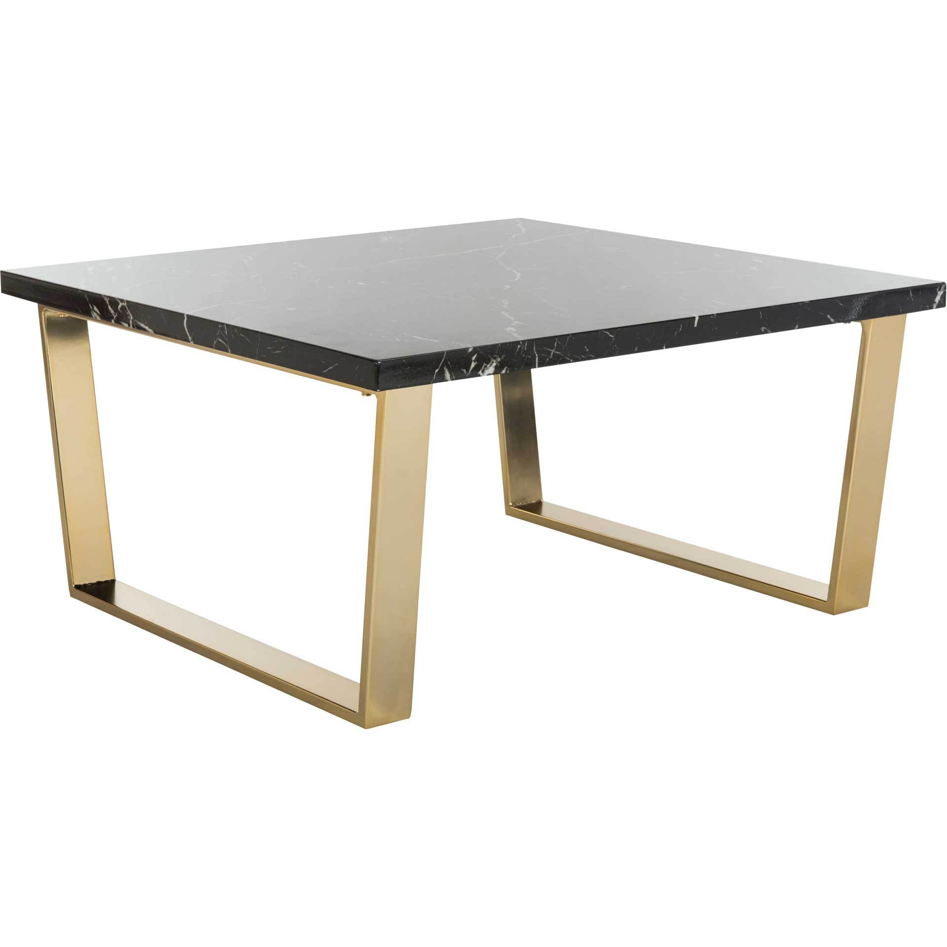 Cassidy Square Coffee Table Black Marble/Brass