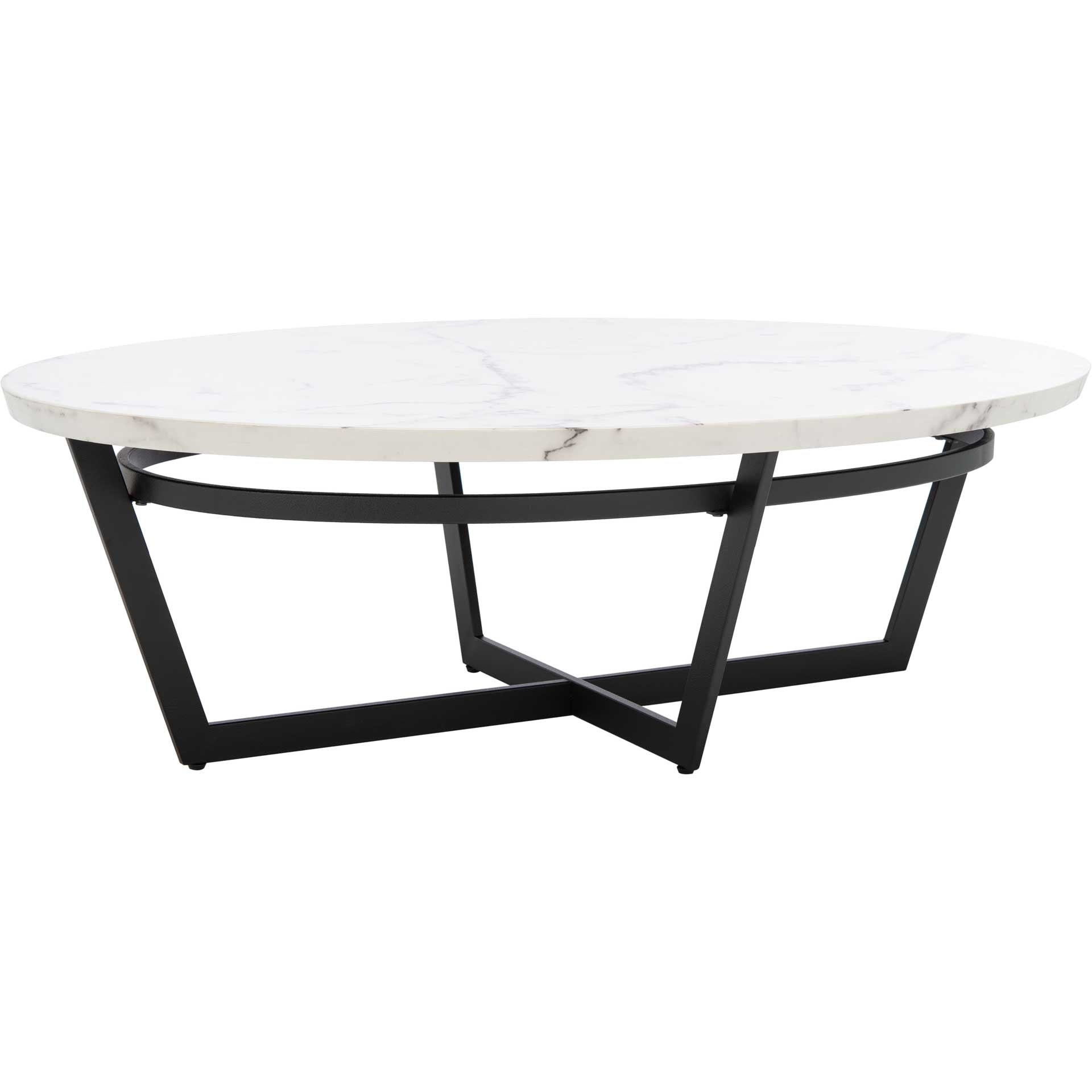 Pluto Oval Coffee Table White Marble/Black