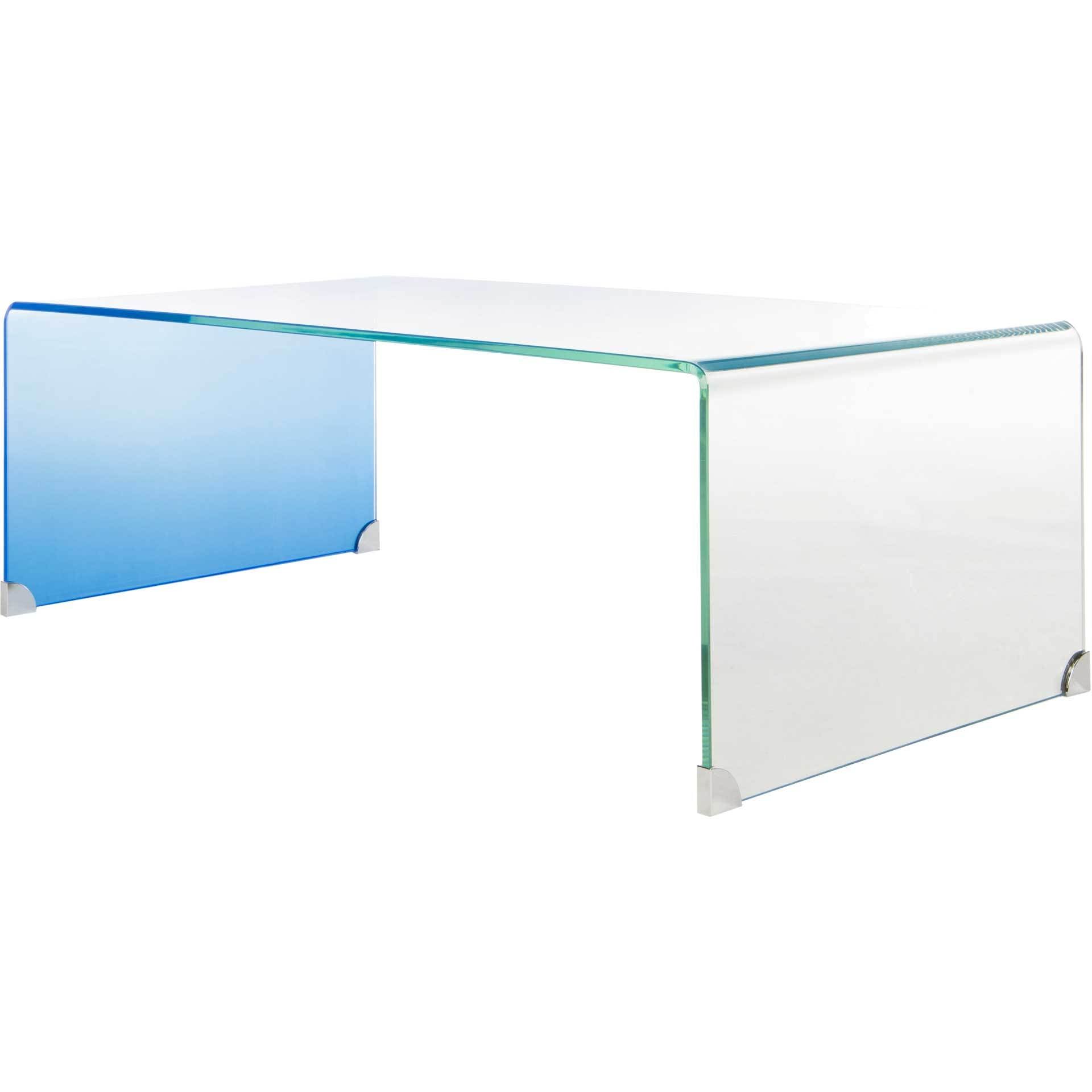 Cristopher Ombre Glass Coffee Table Clear/Blue