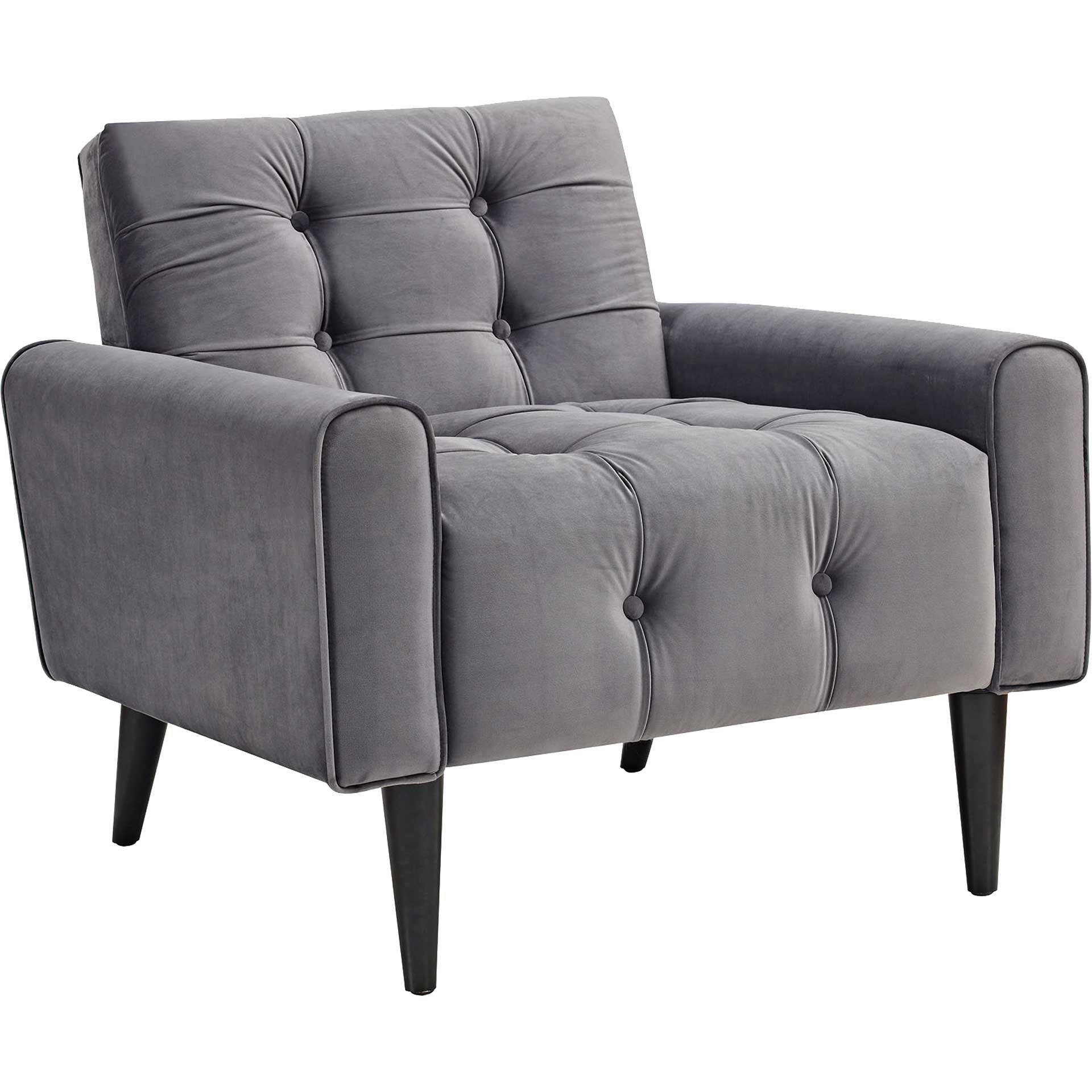 Davis Velvet Armchair Gray