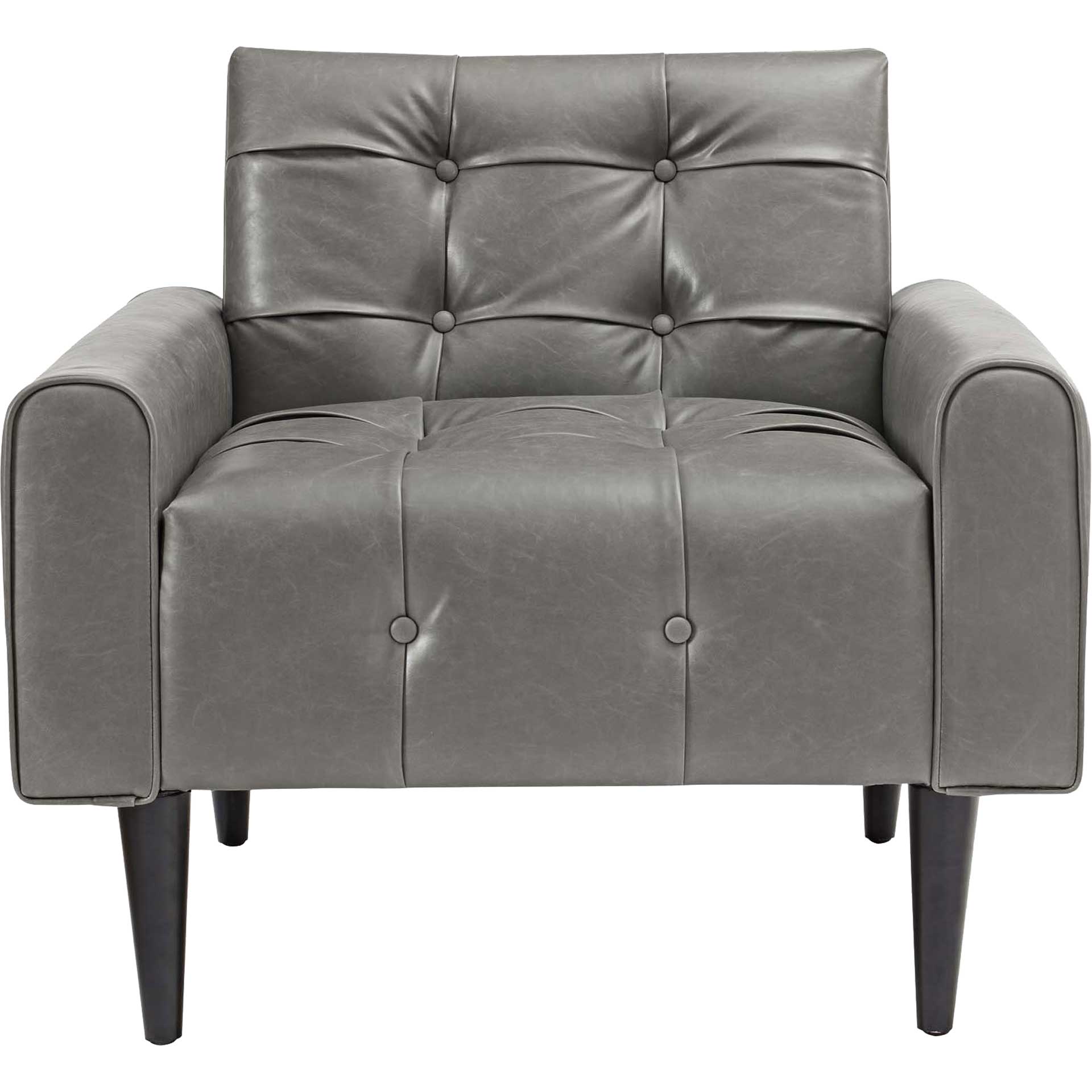 Davis Upholstered Vinyl Accent Chair Gray