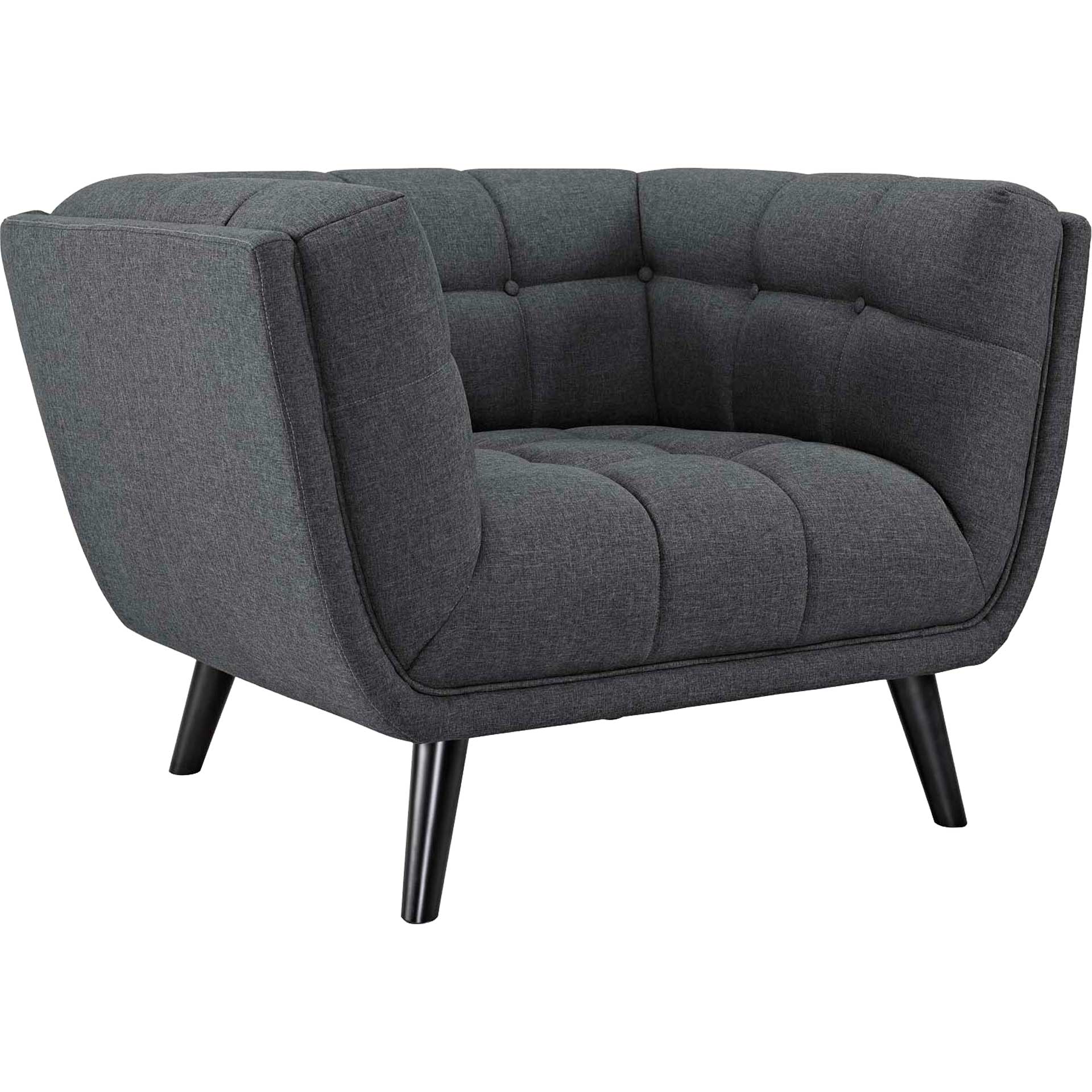 Banister Upholstered Fabric Armchair Gray