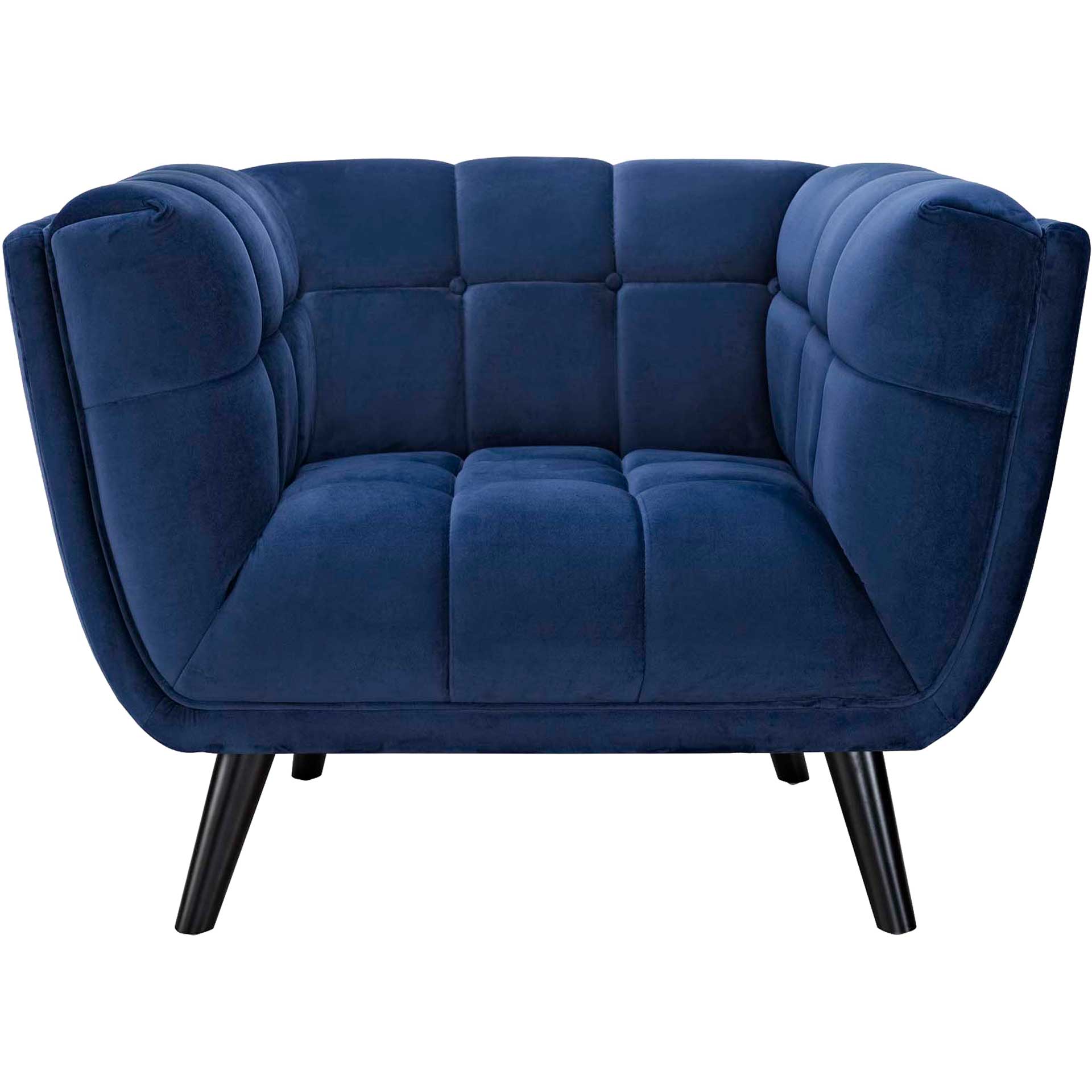 Banister Velvet Armchair Navy