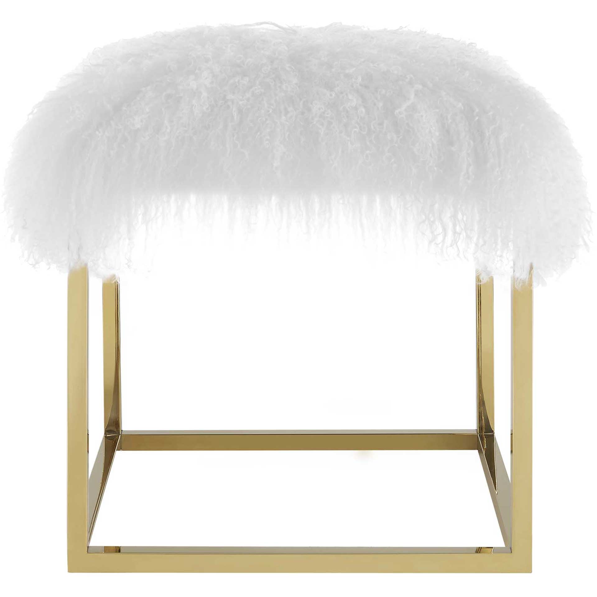 Alden Ottoman Gold/White