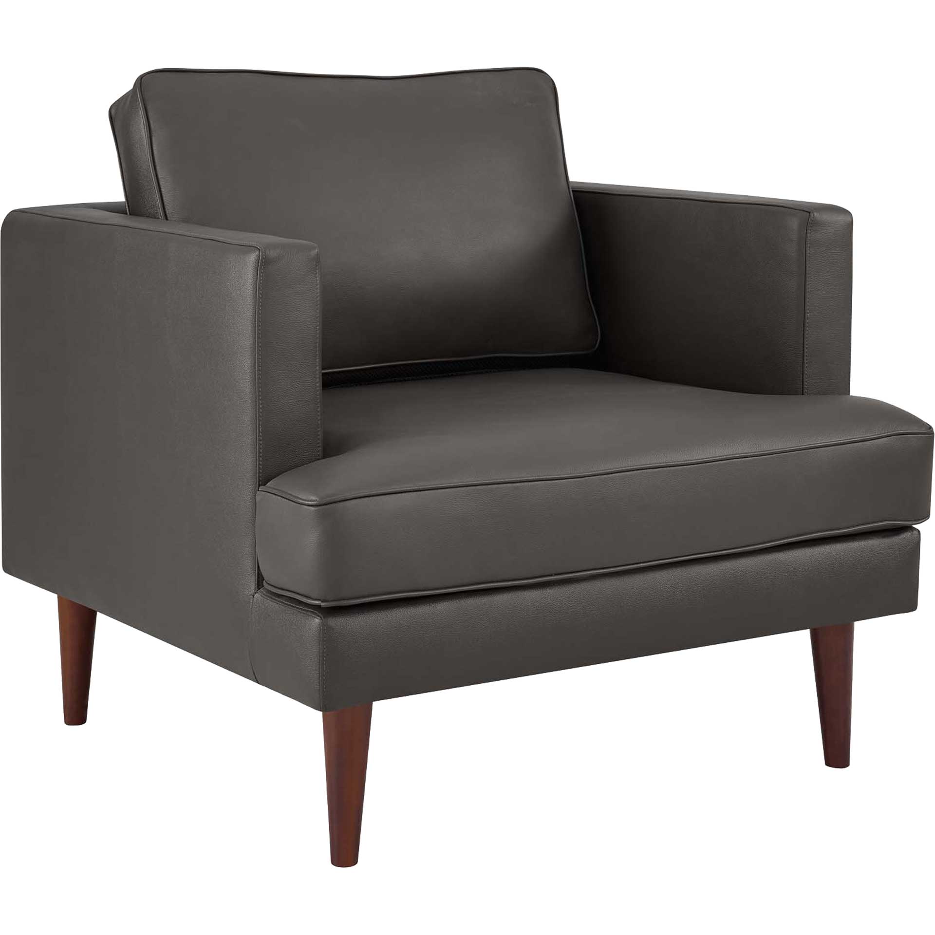 Aisley Leather Armchair Gray