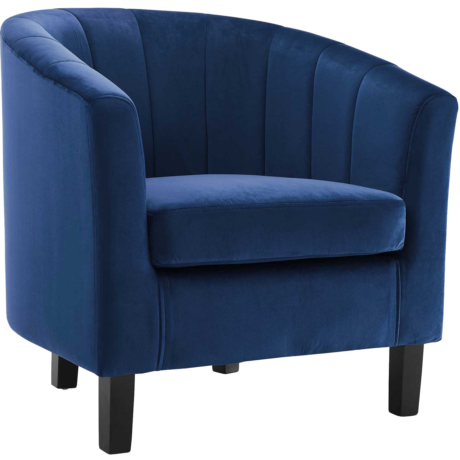 Paloma Channel Tufted Velvet Armchair Navy