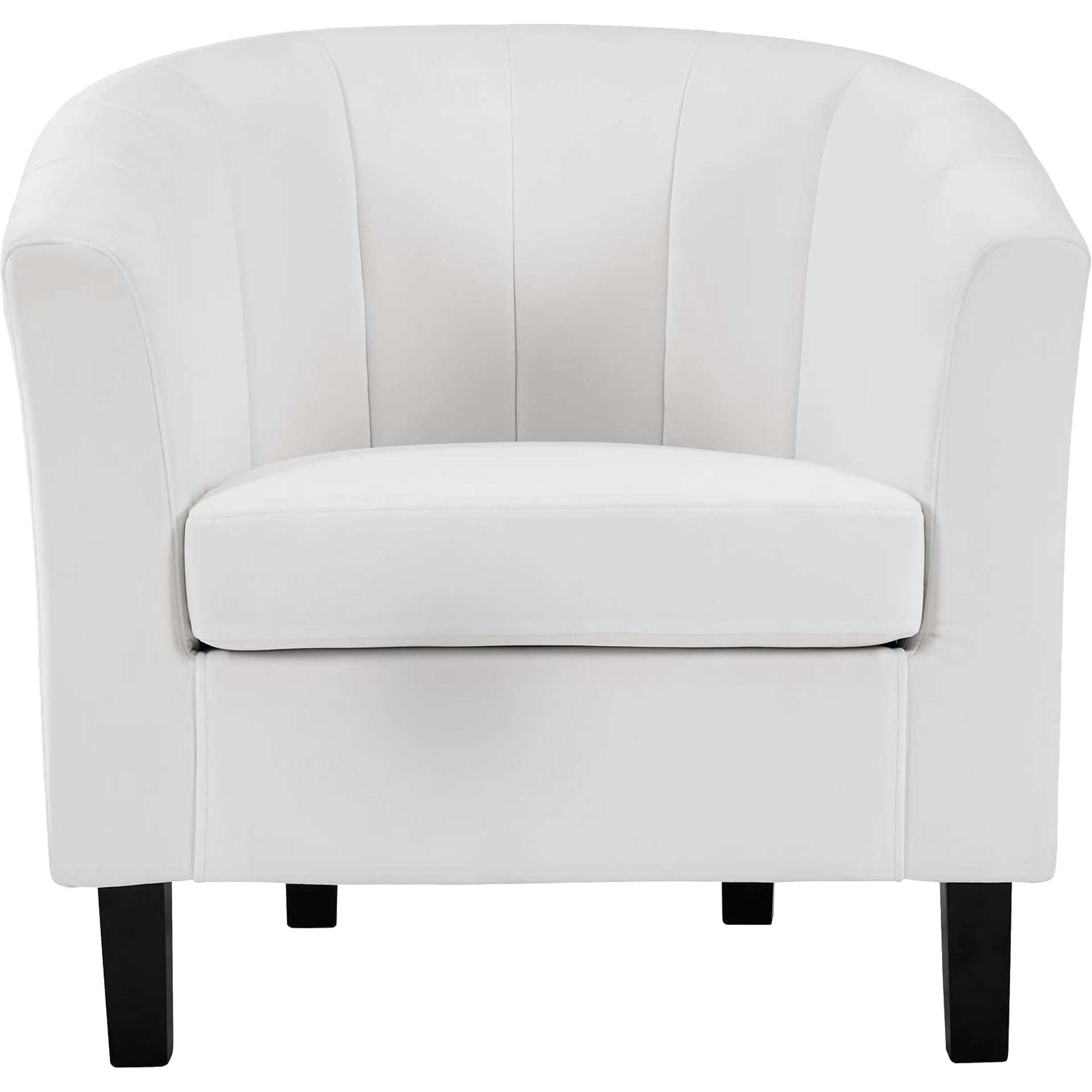 Paloma Channel Tufted Velvet Armchair White