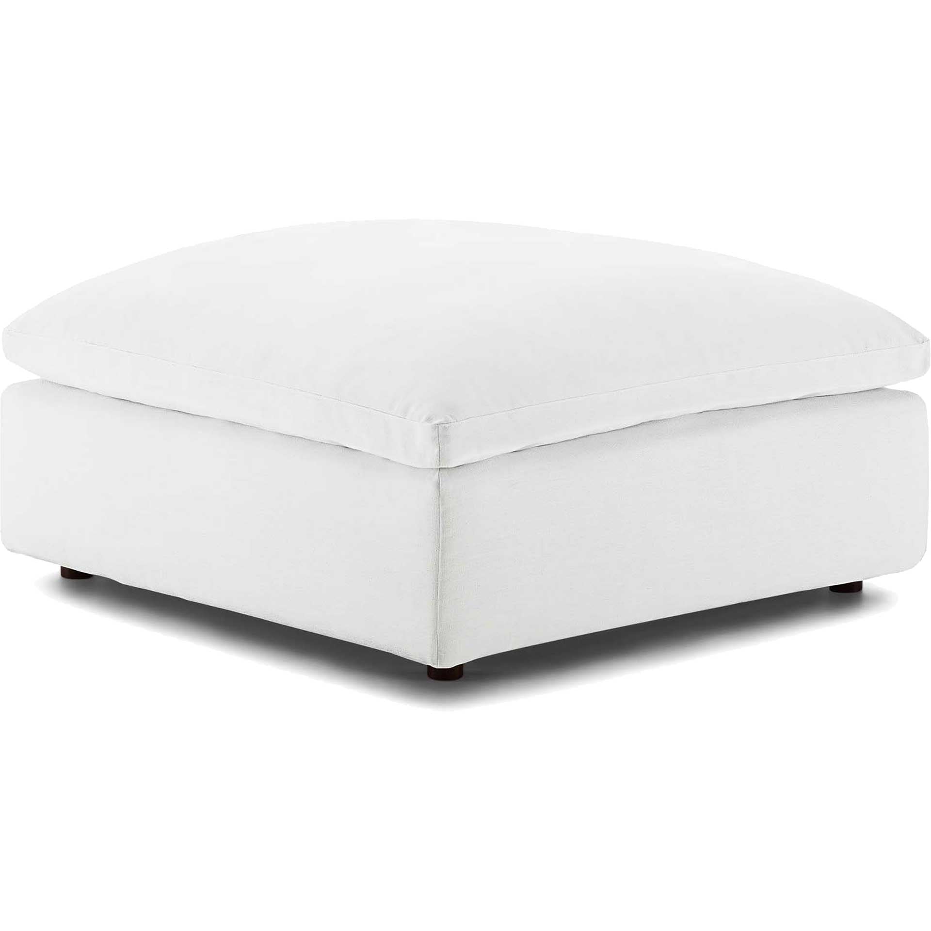 Carmen Overstuffed Ottoman White