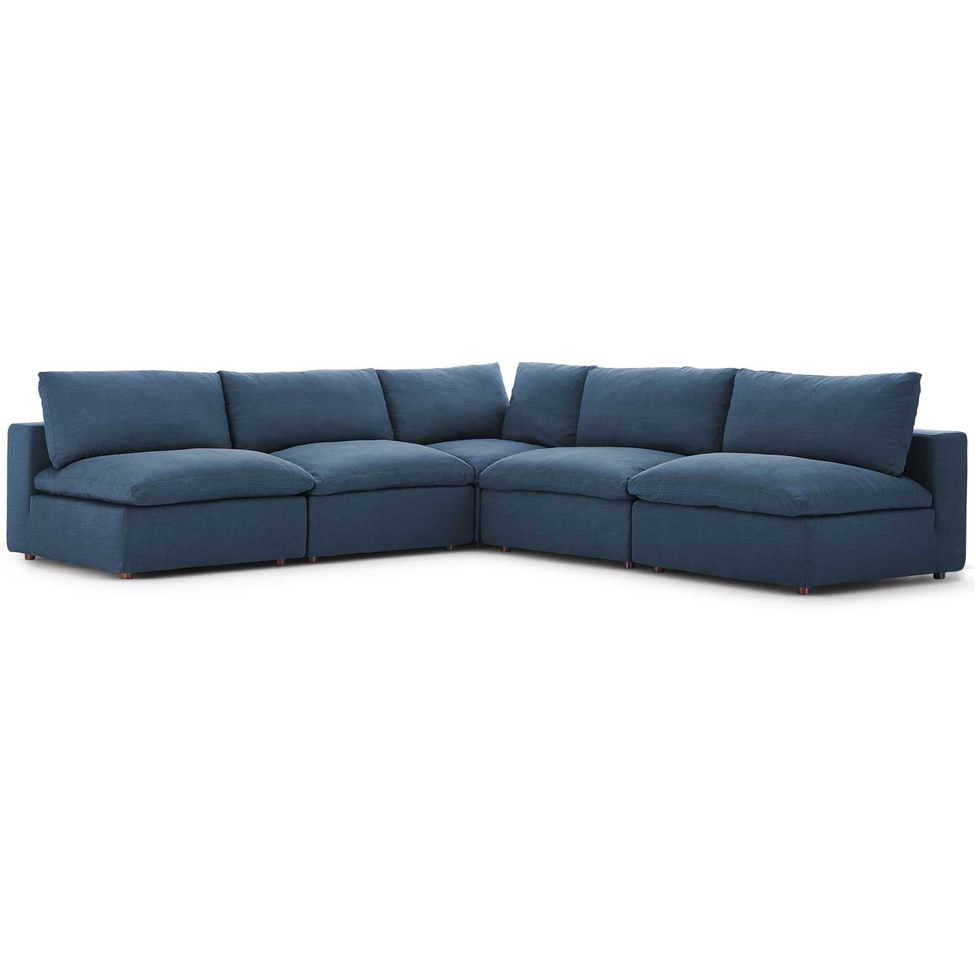 Carmen L-Shaped Armless Sectional Sofa Azure
