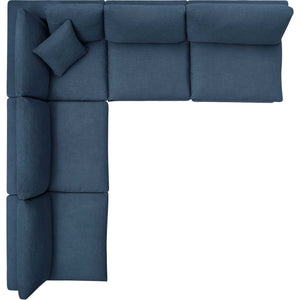 Carmen L-Shaped Armless Sectional Sofa Azure