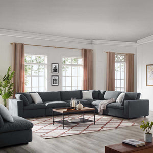 Carmen Long L-Shaped Sectional Sofa Gray