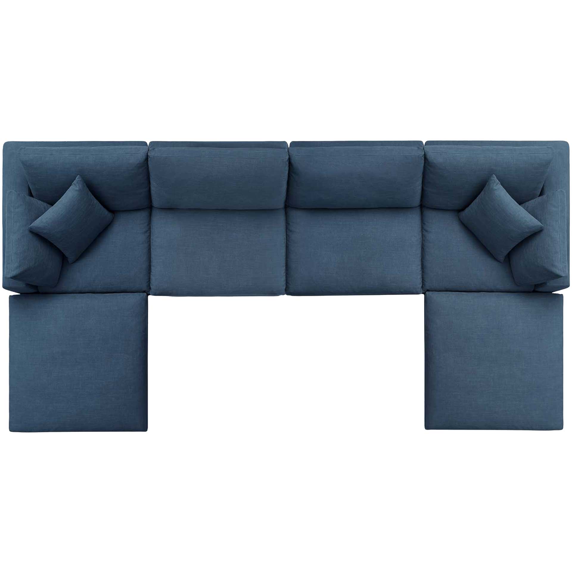 Carmen U-Shaped Armless Sectional Sofa Azure