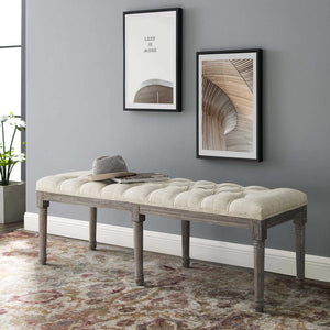 Park Upholstered Fabric Bench Beige