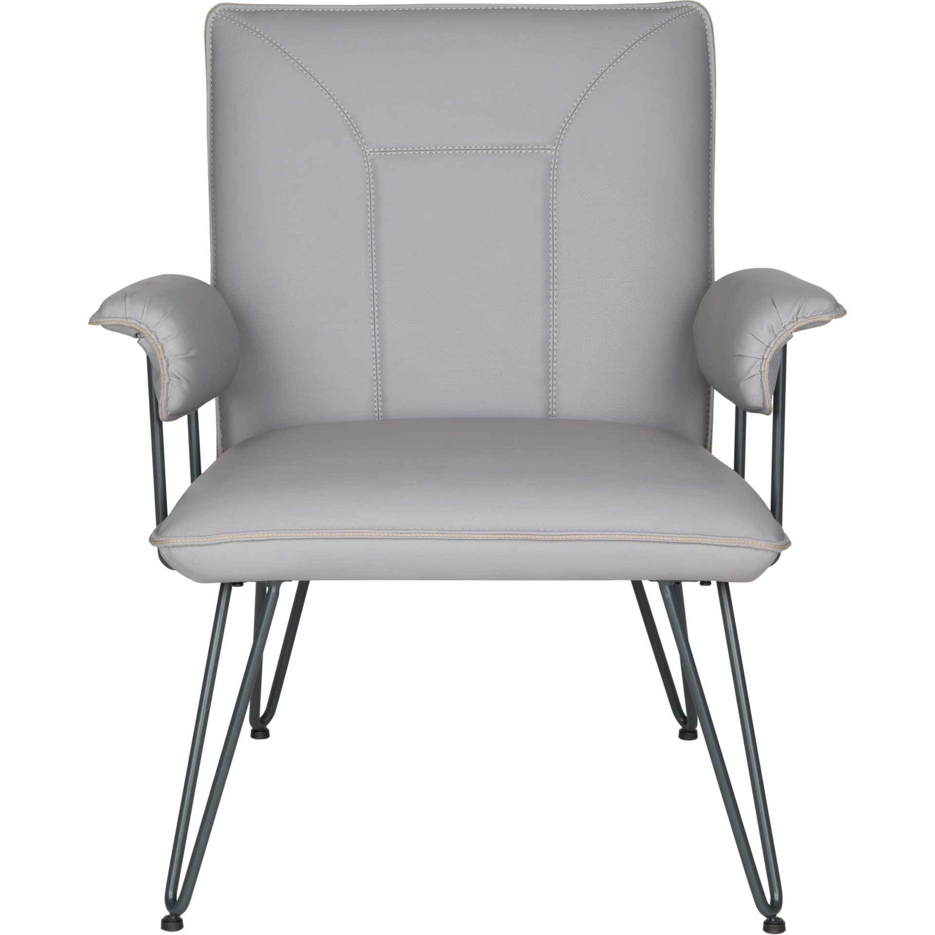 Jonah Leather Arm Chair Gray