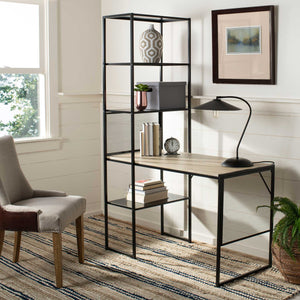 Abdiel Corner Writing Desk With Storage Black