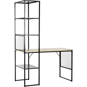 Abdiel Corner Writing Desk With Storage Black