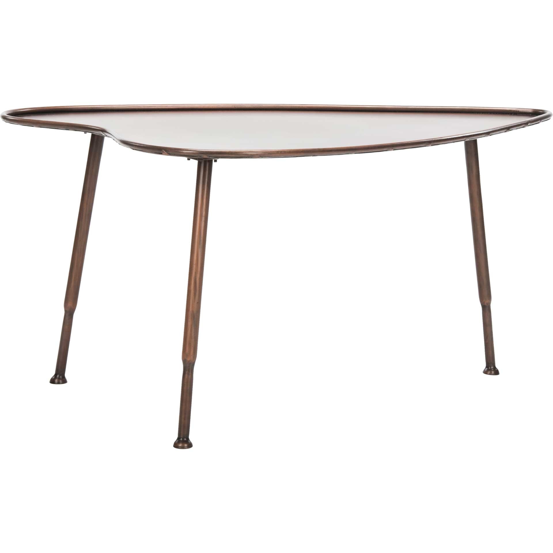 Teagan Heart Coffee Table Antique Copper