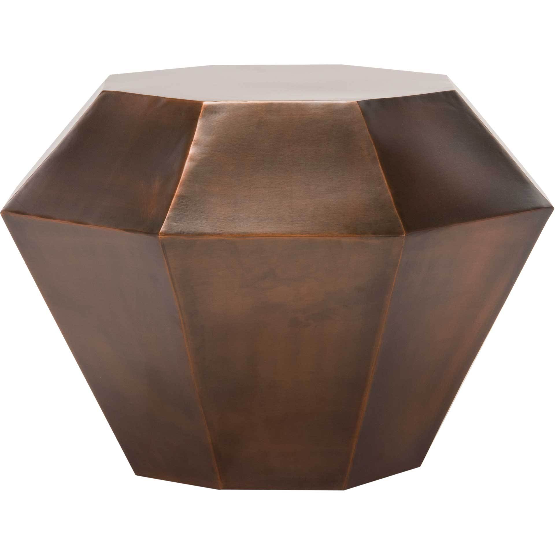 Grey Diamond Accent Table Antique Copper