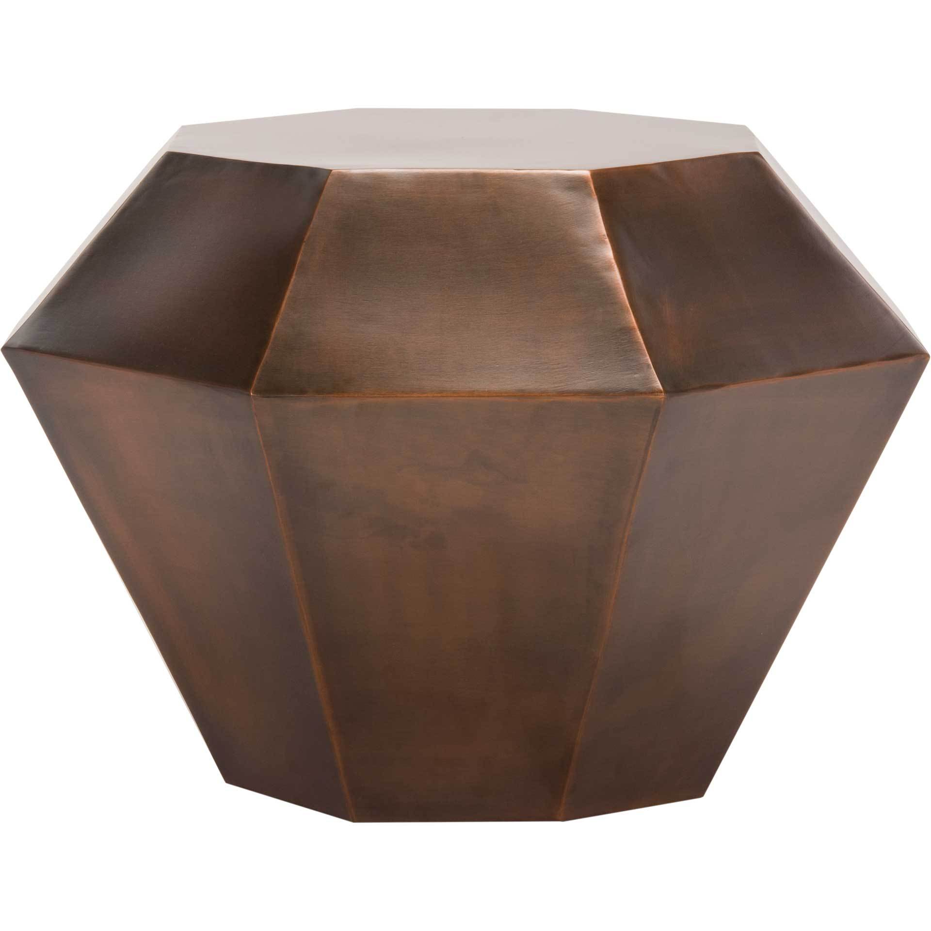 Grey Diamond Accent Table Antique Copper