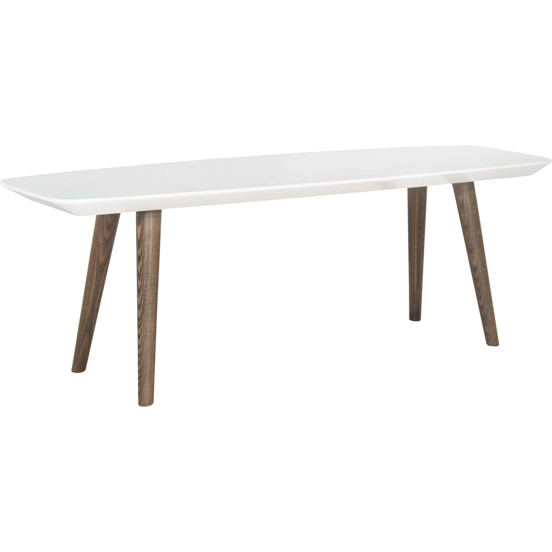 Jocelyn Lacquer Coffee Table White/Dark Brown