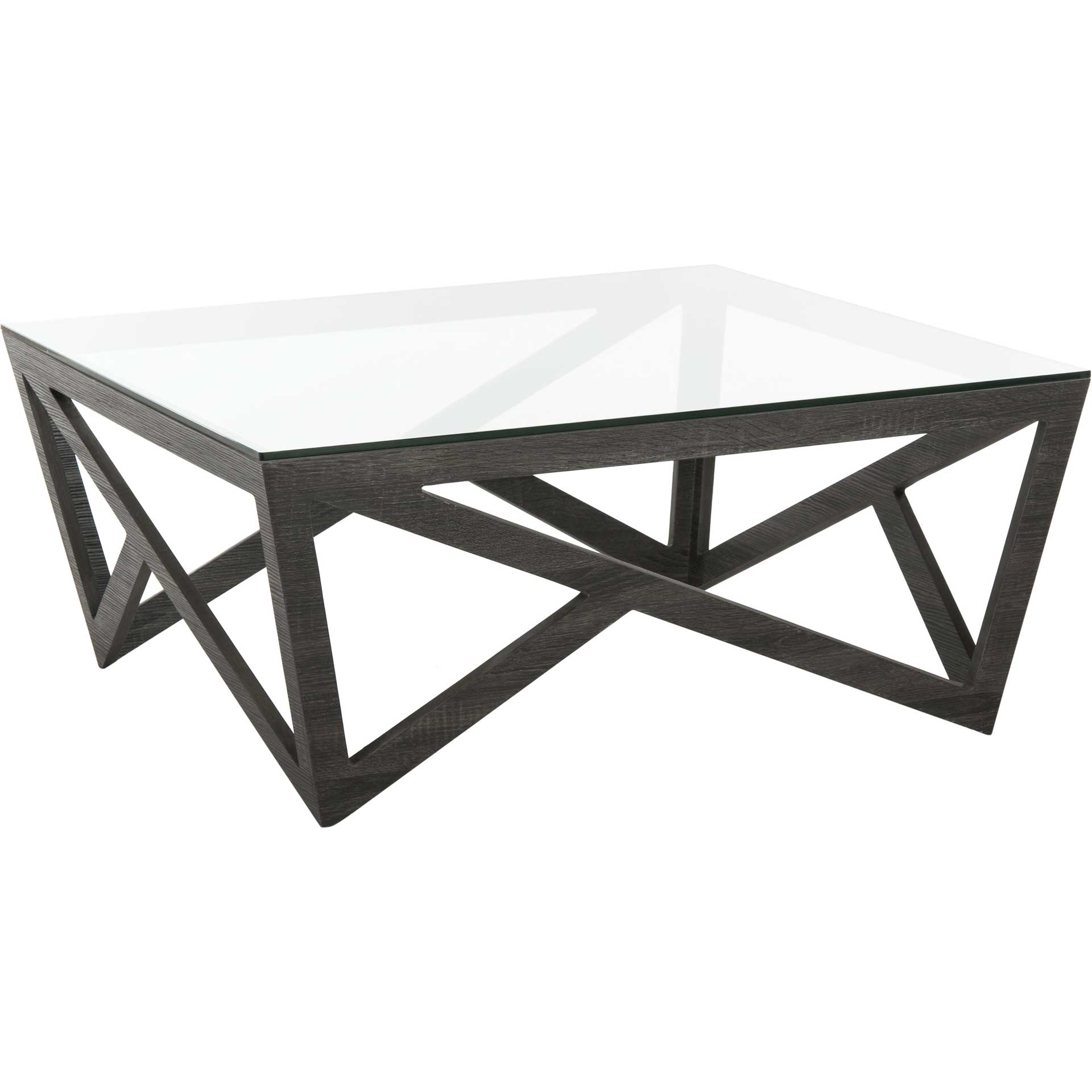 Raylee Glass Top Coffee Table Dark Gray