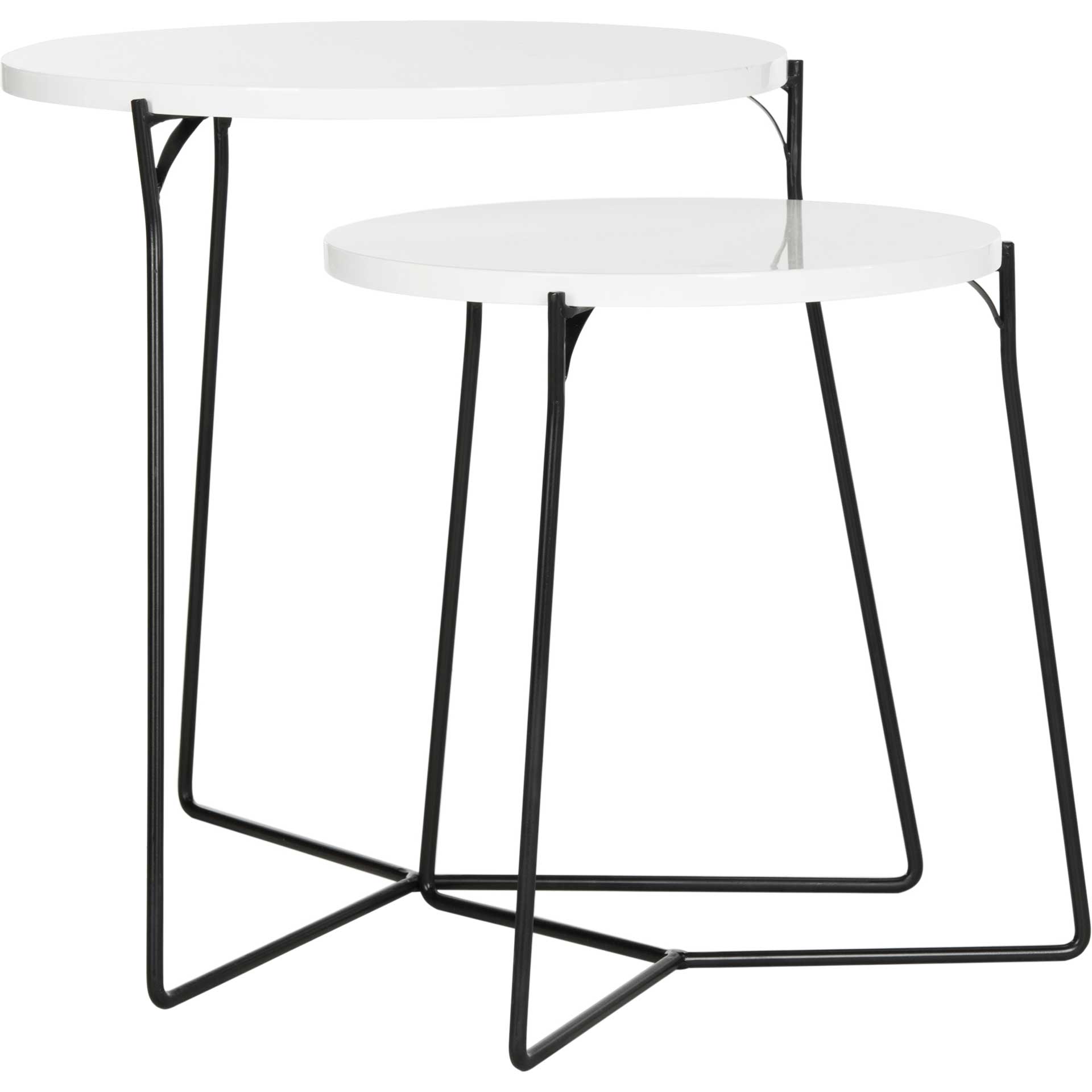 Rylan Lacquer Stacking End Table White/Black