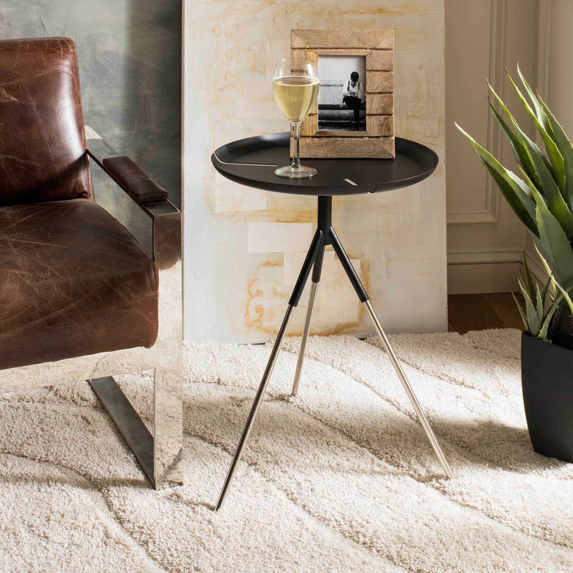 Larissa Tri Leg Contemporary Glam Side Table