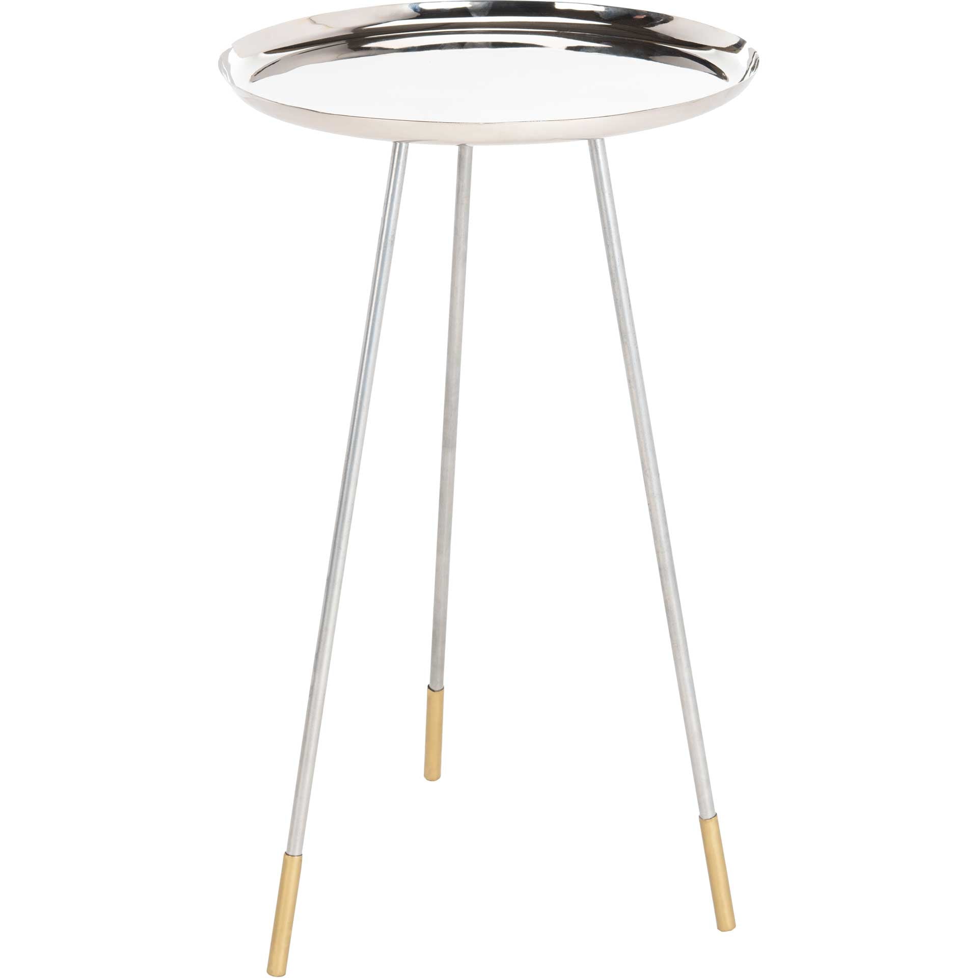 Cain Tri Leg Side Table Silver/Gold