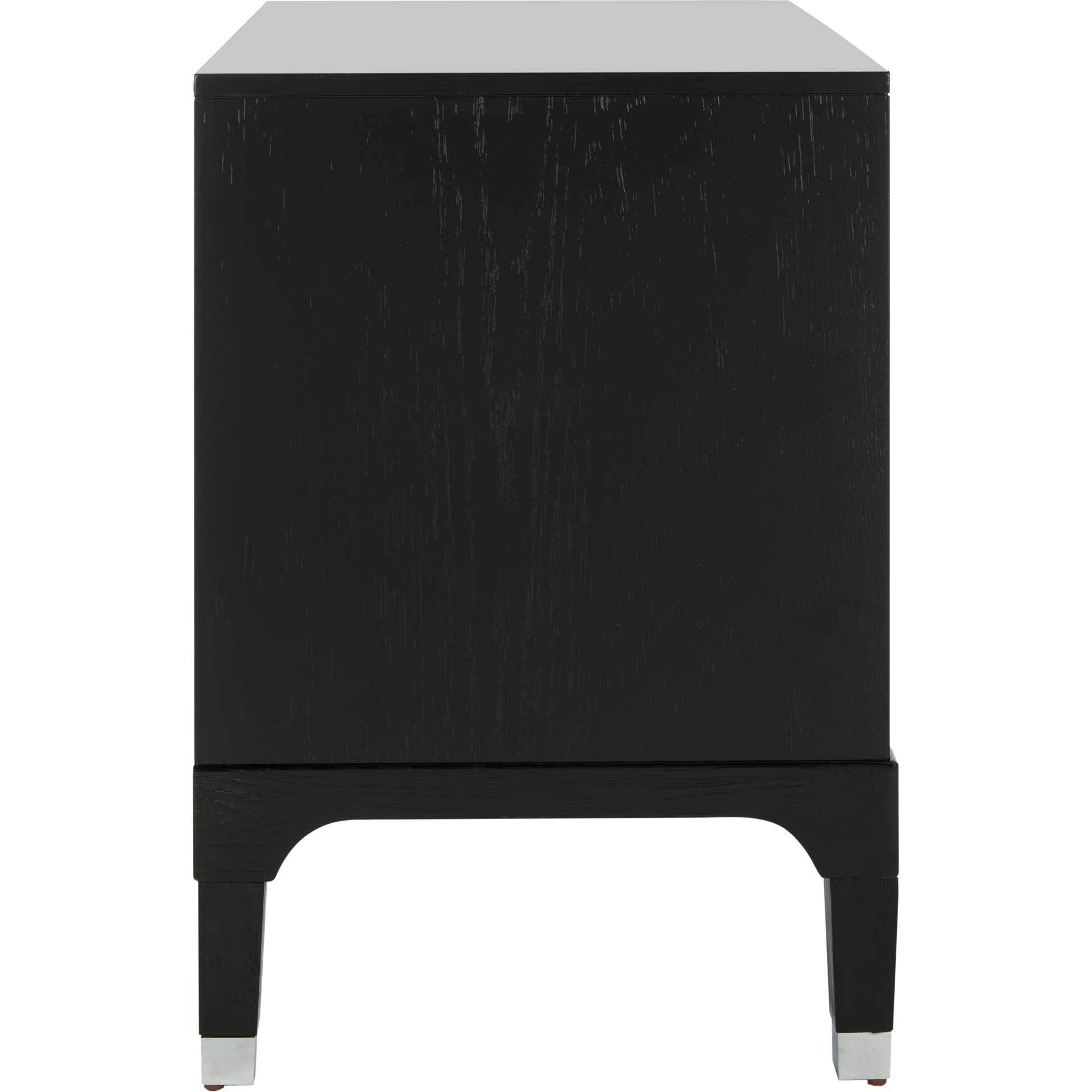 Lorenzo 3 Drawer Contemporary Nightstand Black