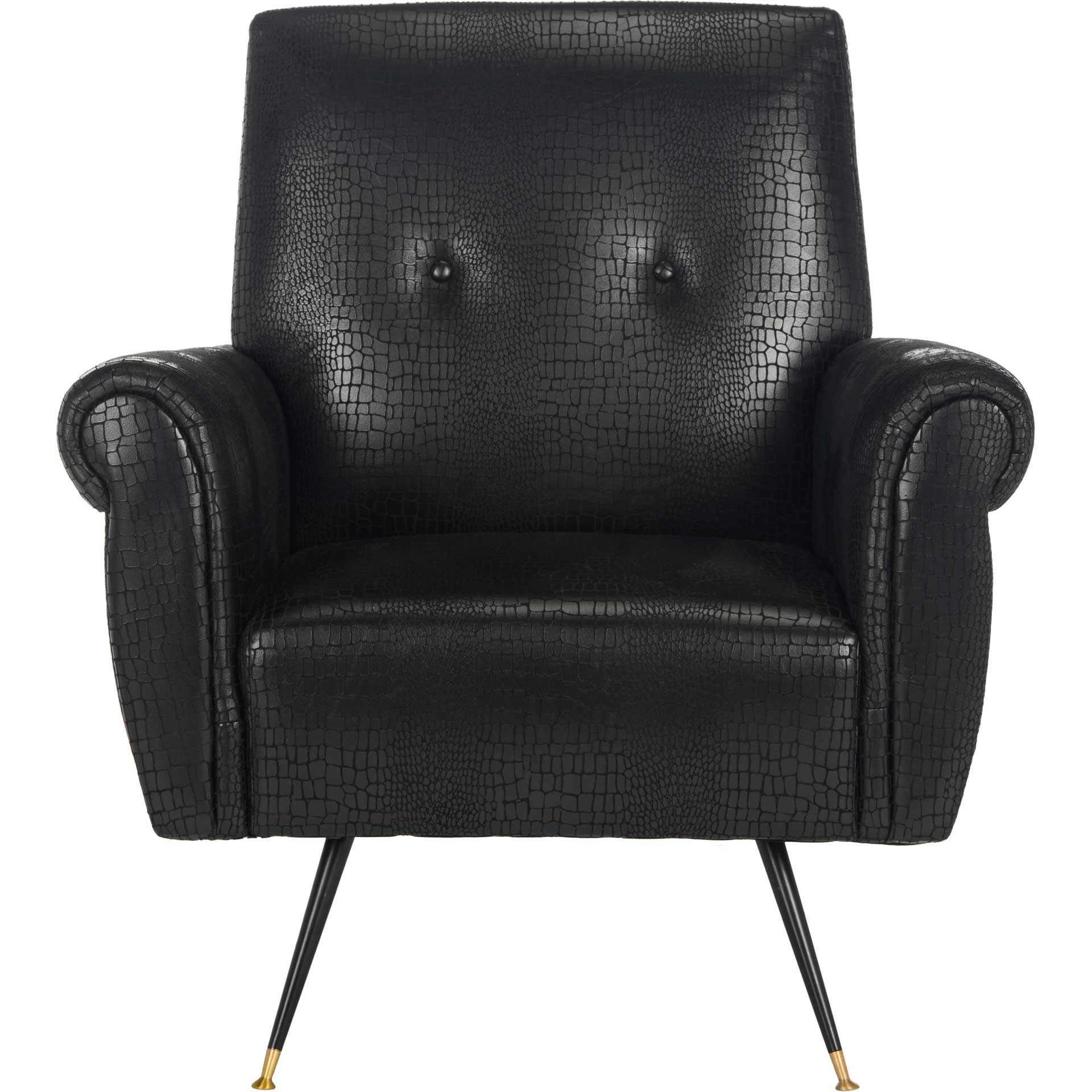 Milton Faux Leather Accent Chair Black