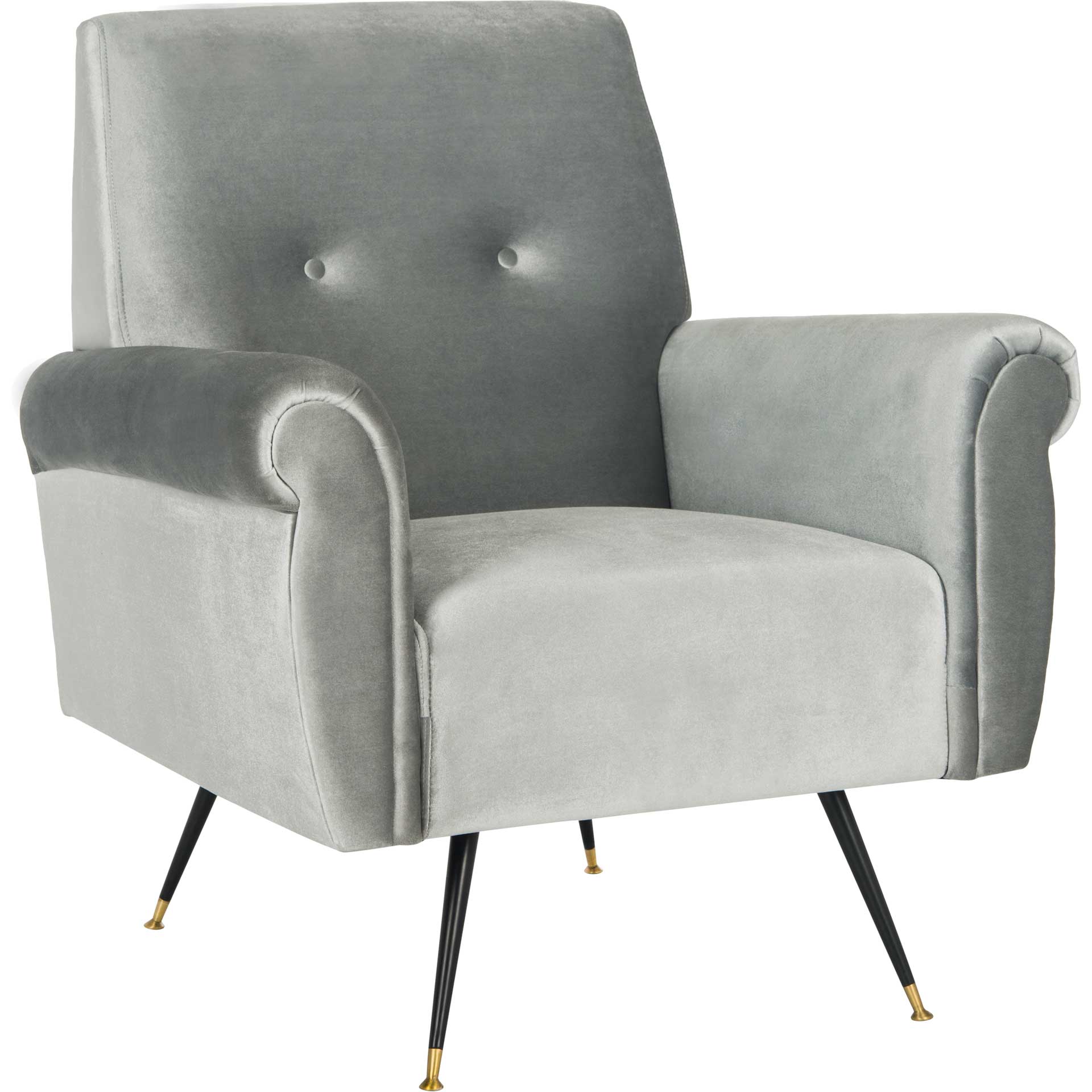 Milton Velvet Accent Chair Light Gray