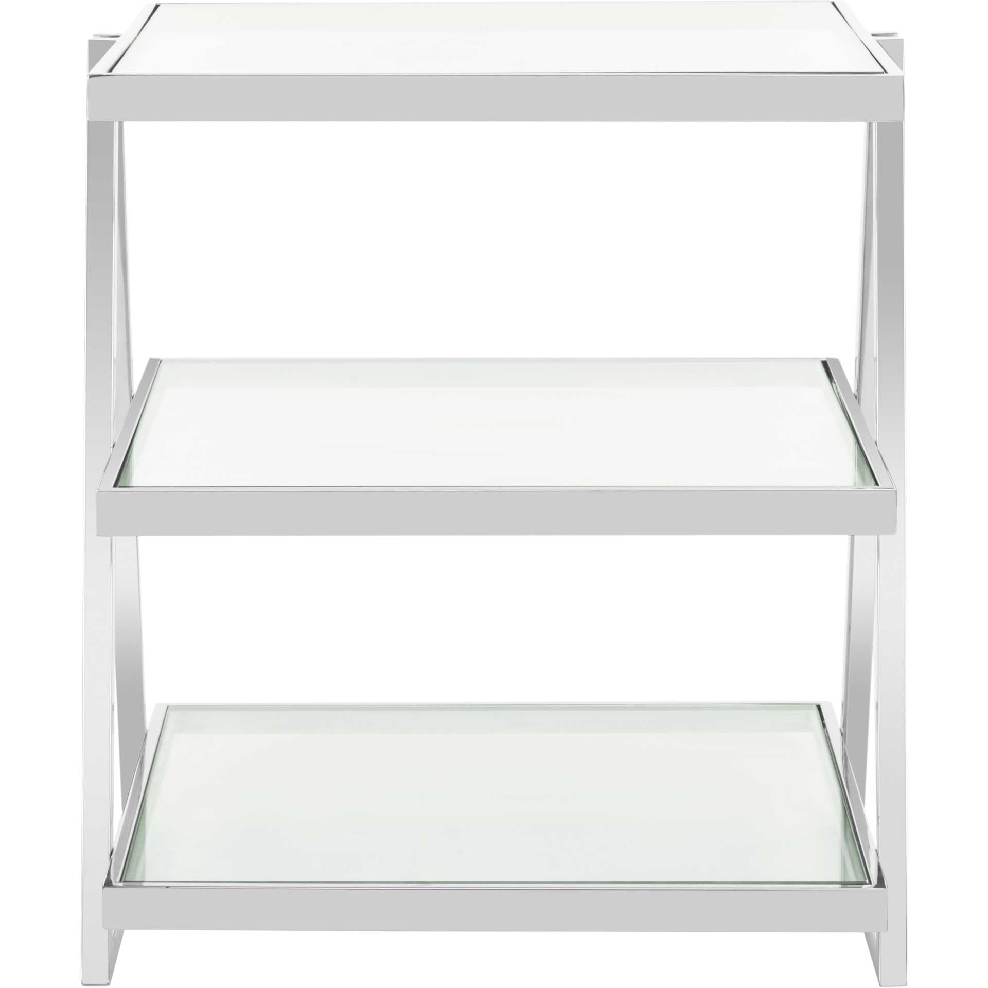 Strive 3-Tier Glass End Table Chrome