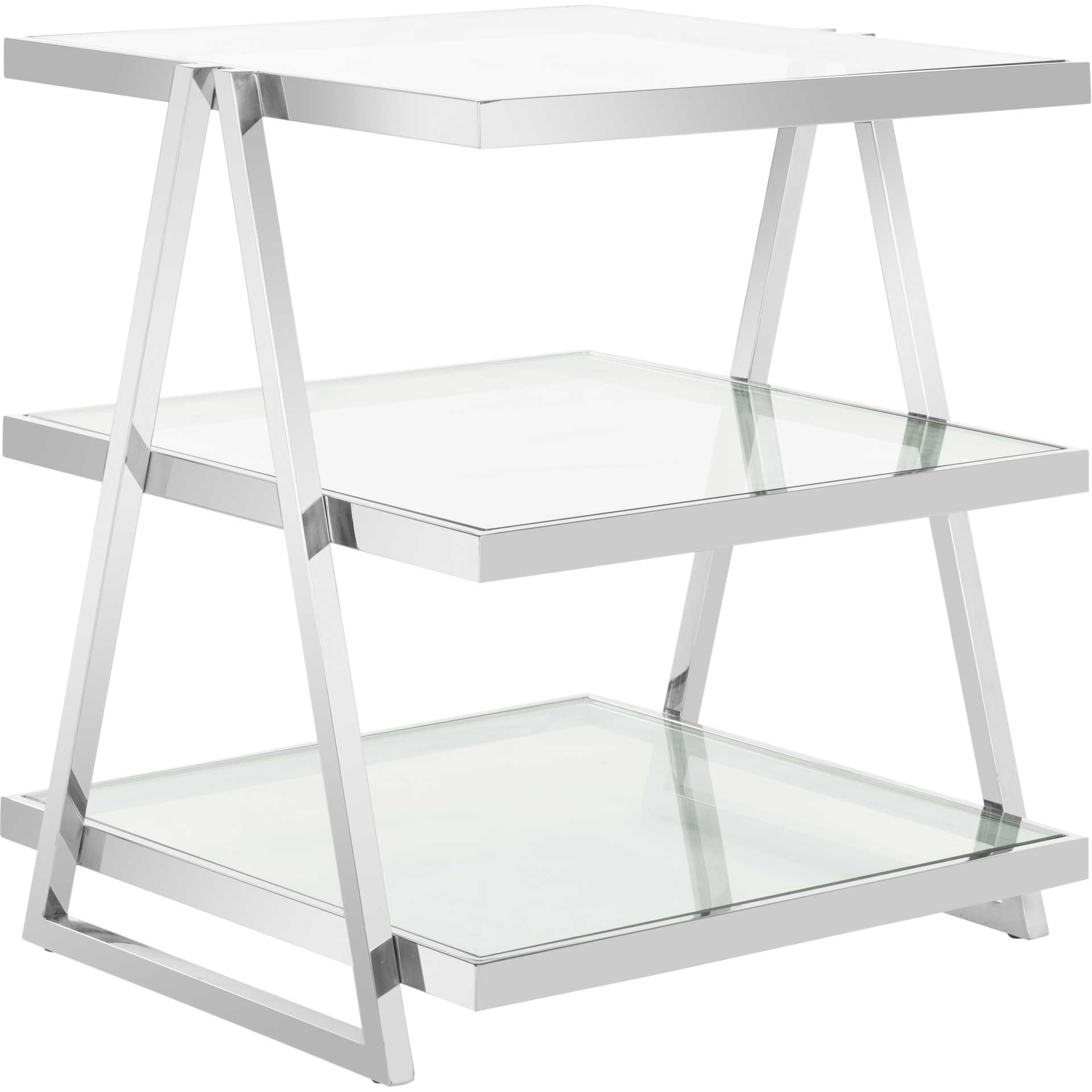 Strive 3-Tier Glass End Table Chrome