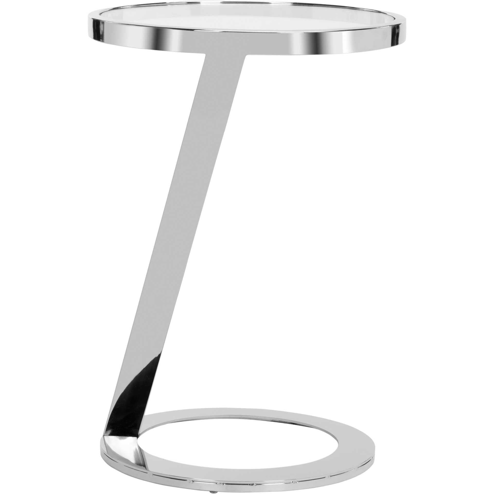 Masha Glass Top End Table Chrome