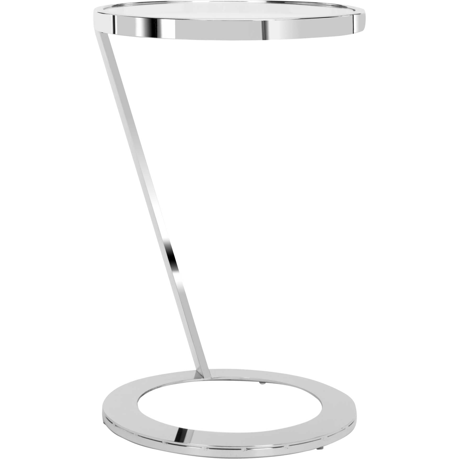 Masha Glass Top End Table Chrome