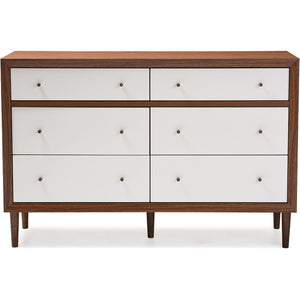 Haven Modern Dresser White/Walnut