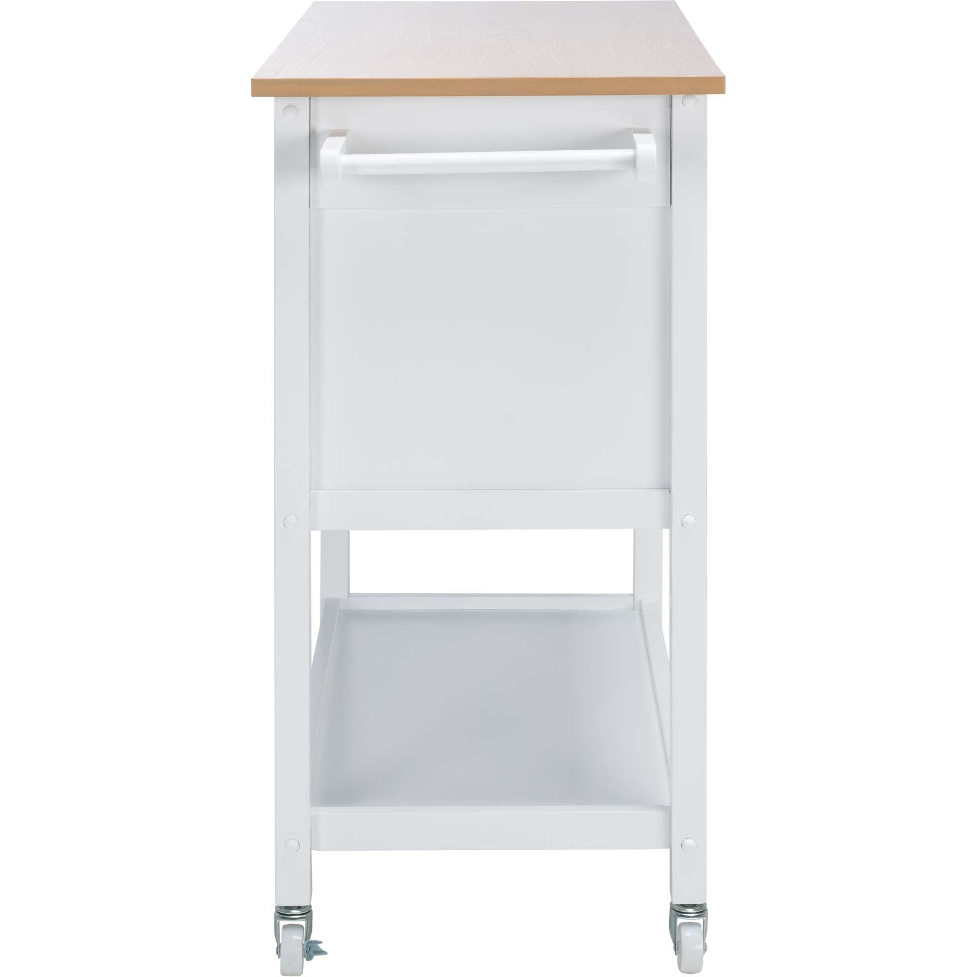 Dalit 2 Drawer 2 Shelf Kitchen Cart Natural/White