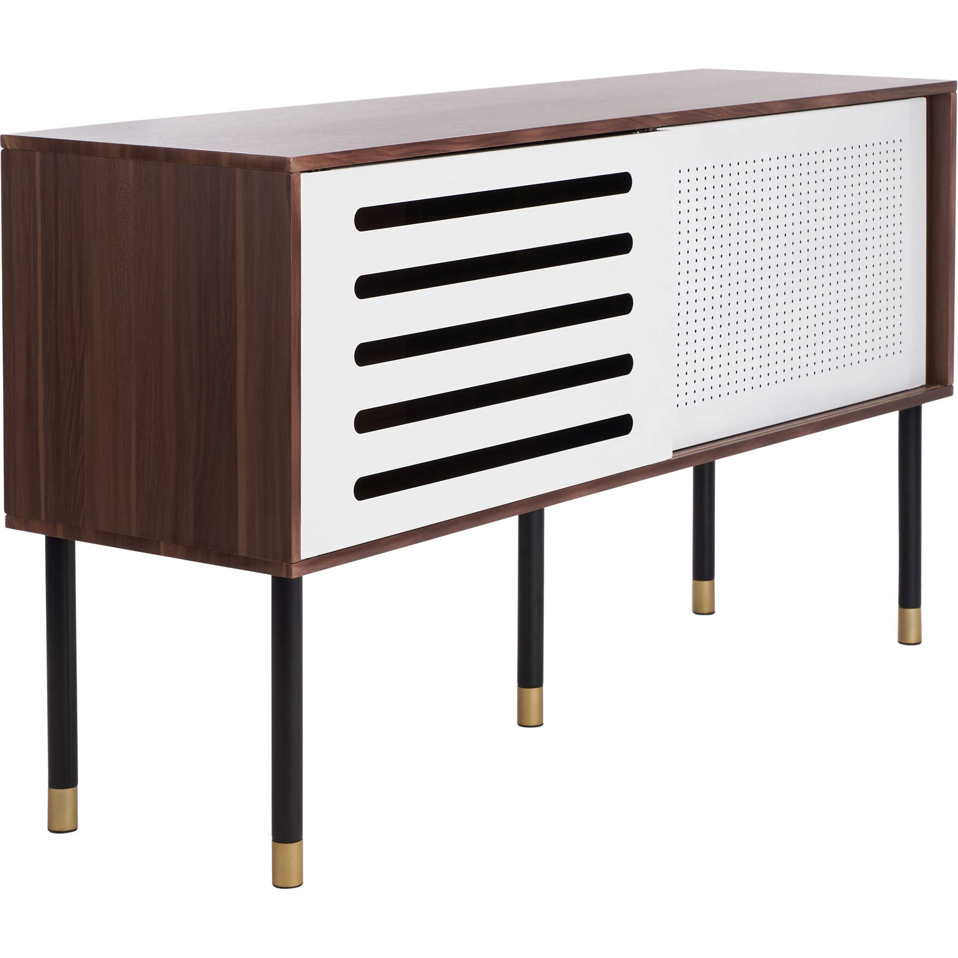 Shanara TV Stand White/Walnut/Black/Gold