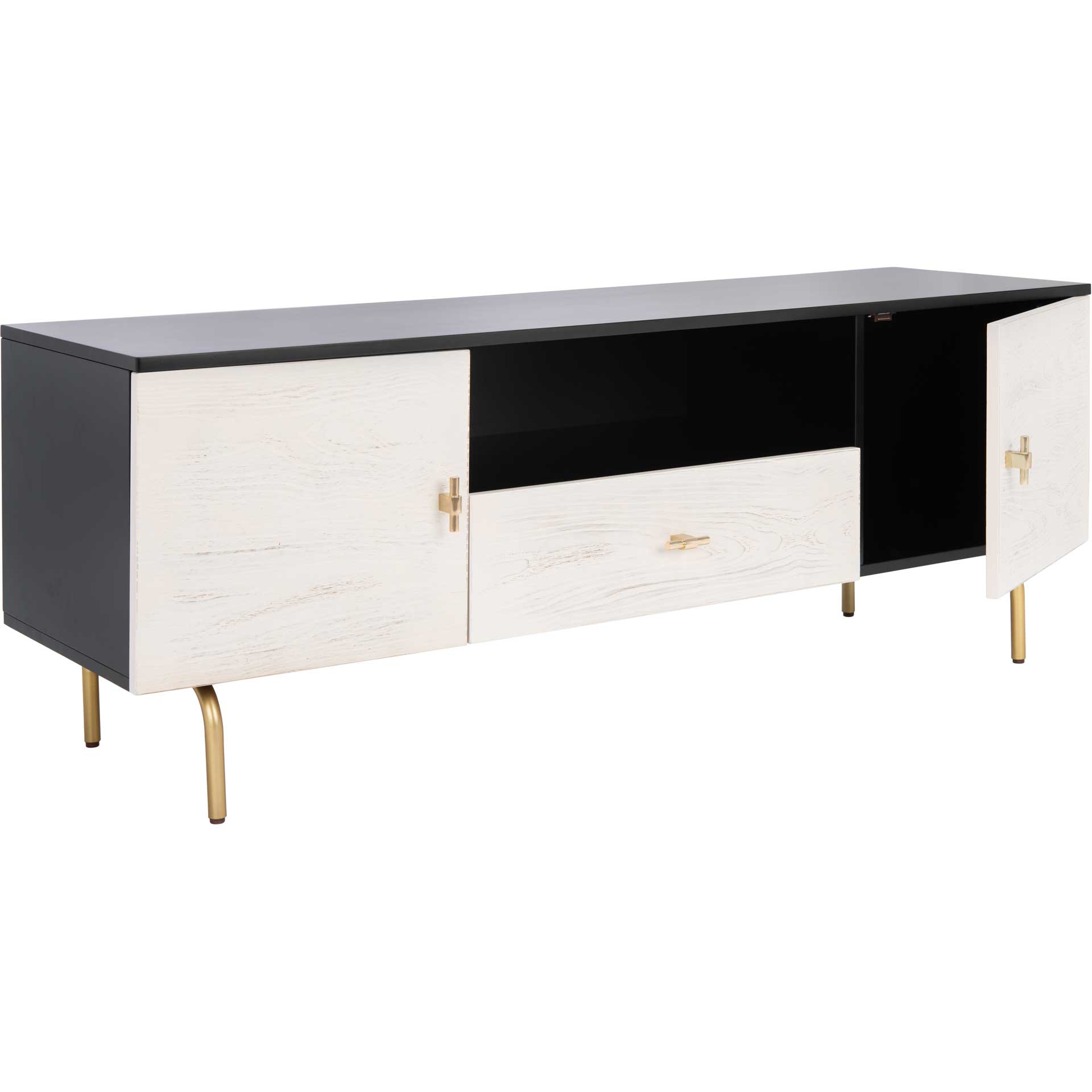 Gemma TV Stand Black/White Washed