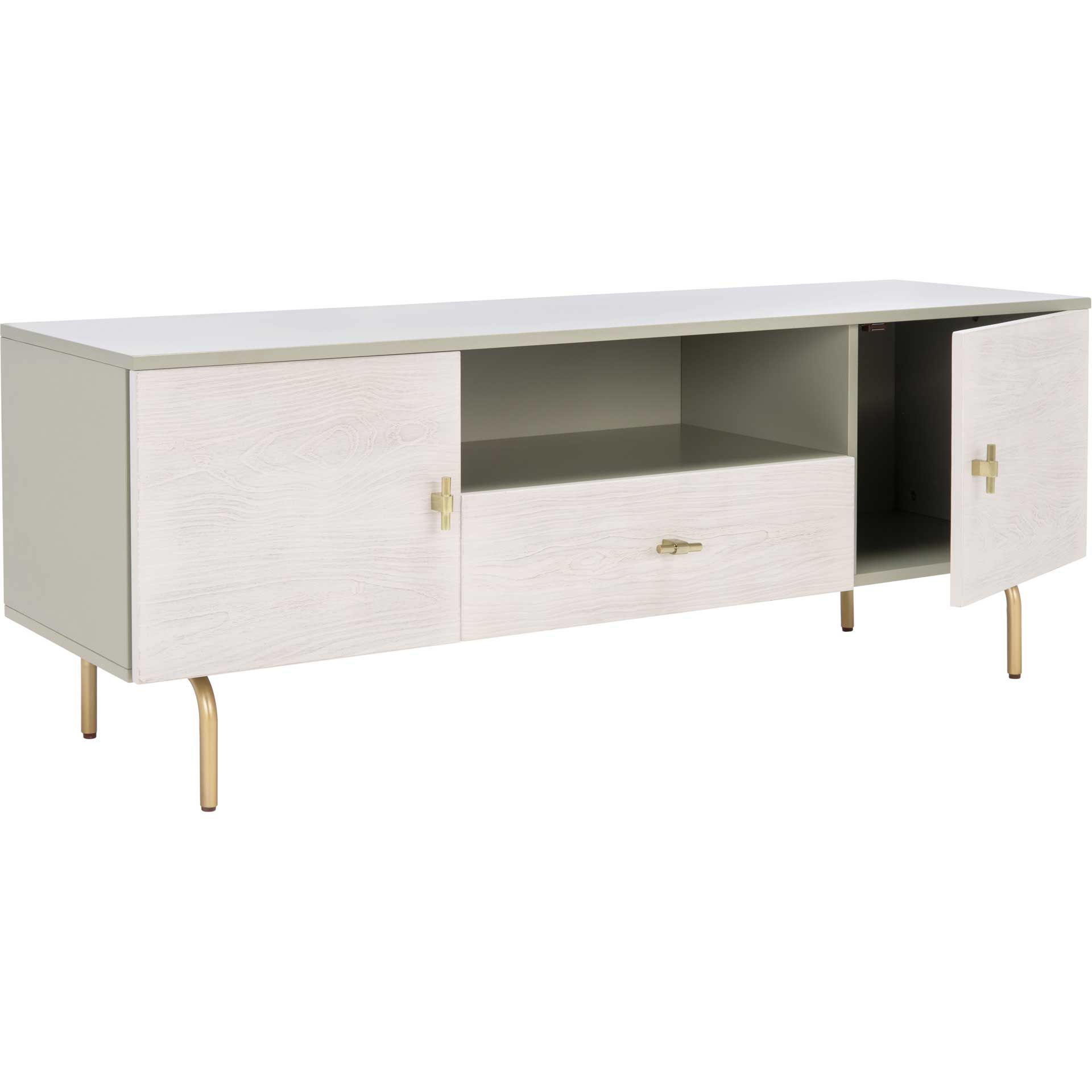 Gemma TV Stand Gray/White Washed