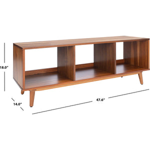 Crane Open Shelf Media Stand Natural Acacia