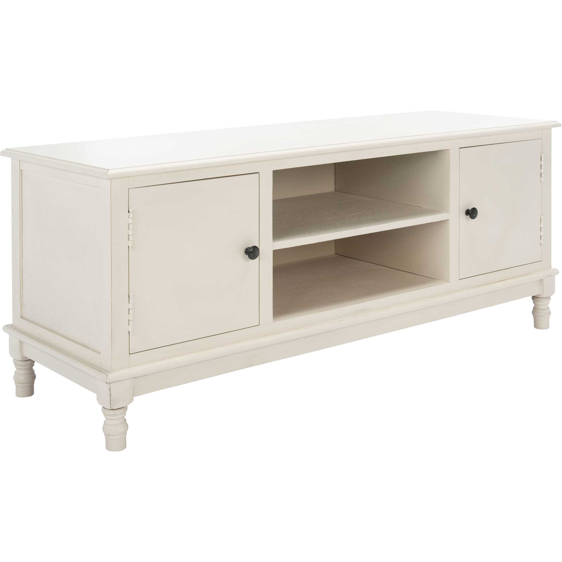 Ozbourne 2 Door 1 Shelf Media Stand Distressed White