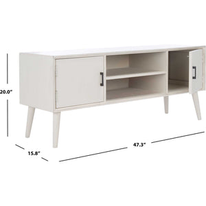 Sorrento 2 Door 1 Shelf Media Stand Distressed White