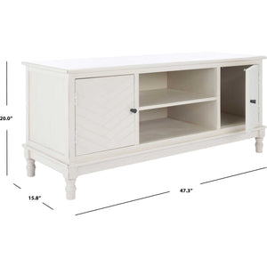 Magnolia 2 Door 2 Shelf Media Stand Distressed White