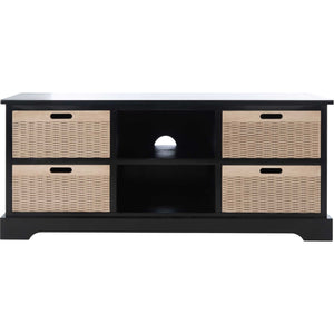 Lali 4 Drawer Media Stand Black