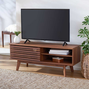 Audra 2 Shelf Media Stand Walnut