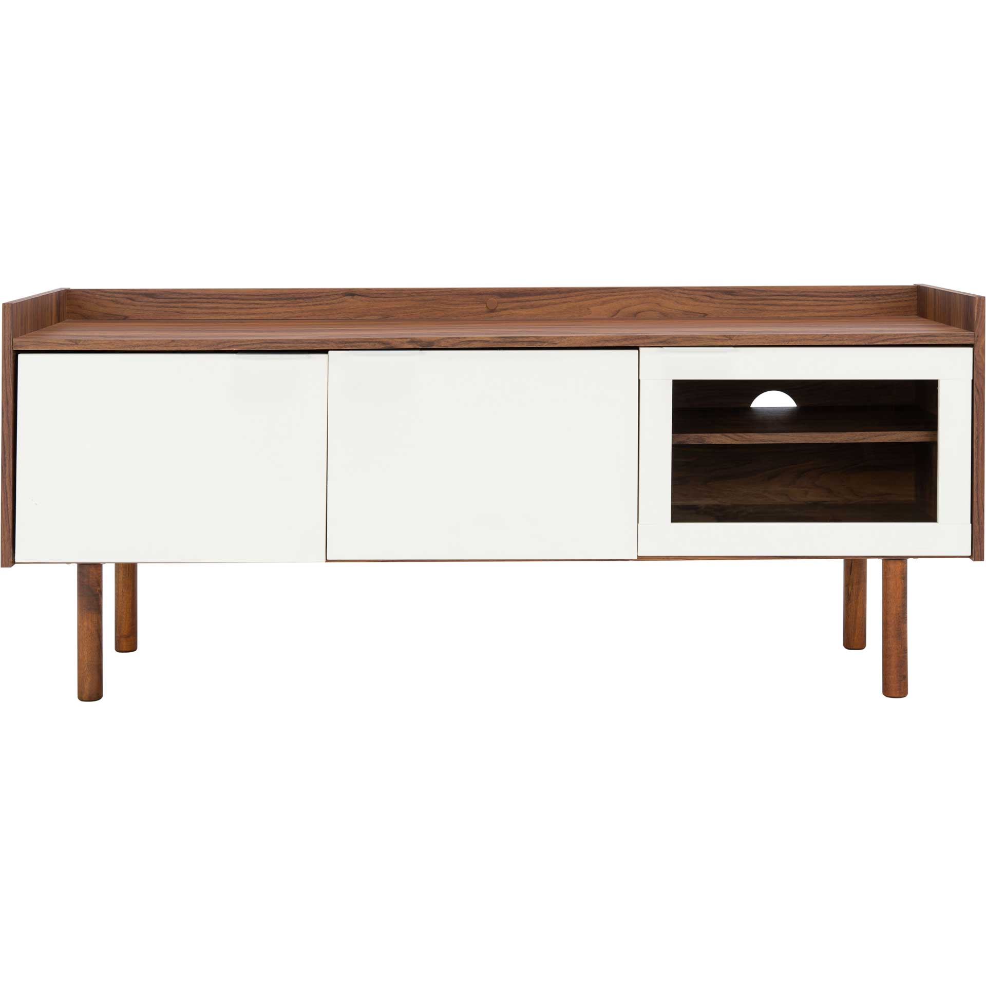 Sade 2 Shelf Media Stand Walnut/White