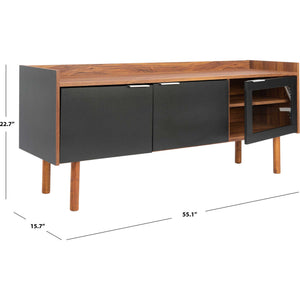 Sade 2 Shelf Media Stand Walnut/Black